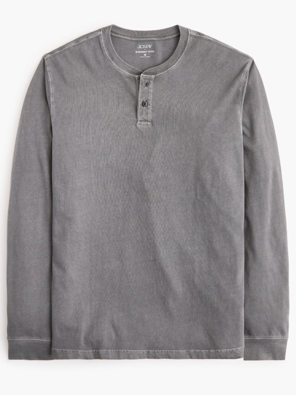 J CREW Garment Dyed Henley Long Sleeve Shirt - Warm Granite -MED- NWT